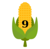 Corn 9 Number Cartoon Clip Art