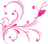 Butterfly Scroll Pink Clip Art