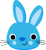 Blue Bunny  Clip Art