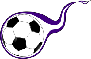 Purple Flame Soccer Ball Clip Art