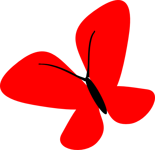 free red butterfly clip art - photo #21