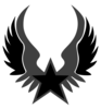 Black And Grey Star Emblem Clip Art