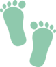 Mint Green Foot Prints Clip Art