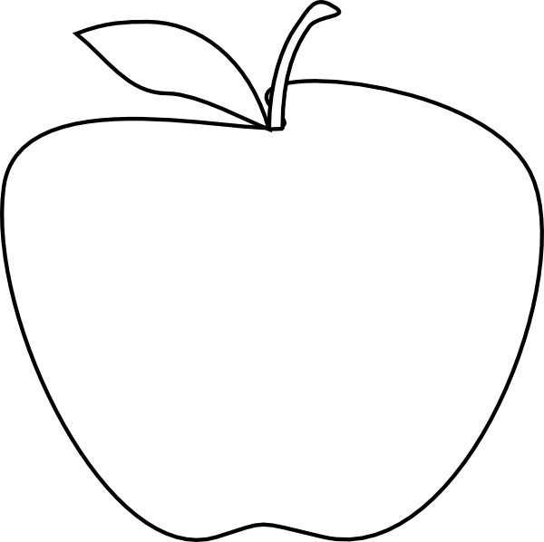 free clipart apple outline - photo #44