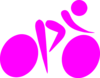 Pink Cycling Silhouette  Clip Art