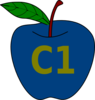 Blue Apple  Clip Art