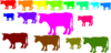 Rainbow Cows Clip Art