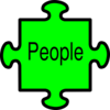 Jigsaw People Green Clip Art