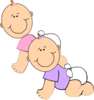 Twin Girls Clip Art