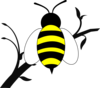 Honey Bee Over Branch Clip Art