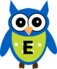 Blue Owl E Clip Art