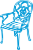 Slim Blue Chair Clip Art