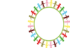 Circle Holding Hands Stick People Multi Coloured Clip Art