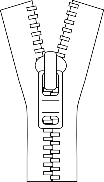 Zipper Outline Clip Art at Clker.com - vector clip art online, royalty