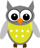 Yellow Gray Owl Clip Art