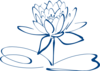 Lotus Flower Outline Blue Clip Art