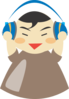 Asian Boy With Headphones Clip Art