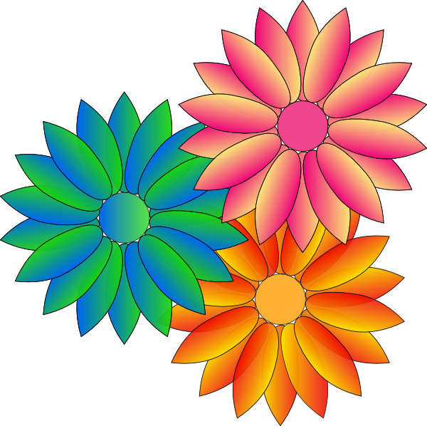 Multi Coloured Daisies Clip Art At Clker Com Vector Clip Art Online Royalty Free Public Domain