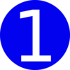 Blue, Rounded,with Number 1 Clip Art