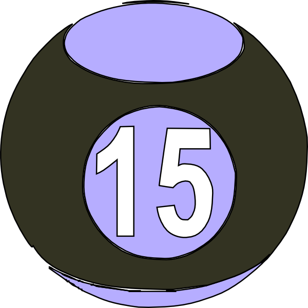 Billard Ball 15 Clip Art