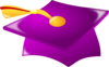 Purple Graduation Hat With Tassle Clip Art