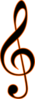 Treble Clef Black W/ Orange Outline Clip Art