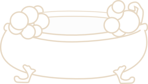 Beige Bathtub With Bubbles Clip Art