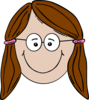 Smiling Girl With Glasses Clip Art
