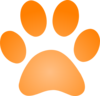 Orange Paw Print With Gradient Clip Art