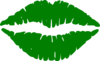 Green Transparent Lips Clip Art