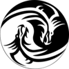 Dragon Yin Yang Large Clip Art