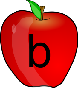 Letter  B Red Apple  Clip Art