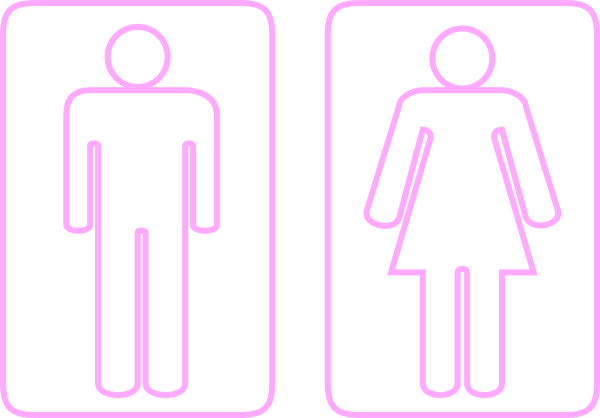 Toilet Outline Pink clip art