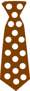 Brown Tie With Polka Dots Clip Art