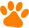 Orange Pet Paw Clip Art