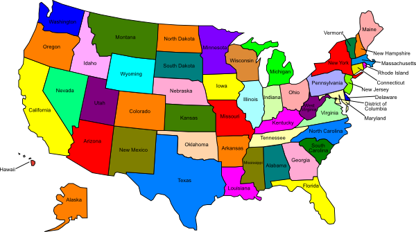 Us Map With States Clip Art at Clker.com - vector clip art online