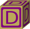 Alphabet Block  D  Clip Art