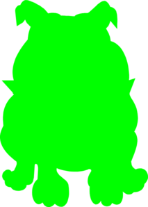 Green Bulldog Clip Art