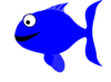 Blue Happy Fish Clip Art