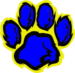 Blue And Gold Tiger Paw Clip Art