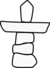 Nunavut Canada Inukshuk No Colour Clip Art