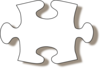 Jigsaw White Puzzle Piece W/ Shadow Clip Art
