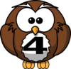 Number Owl 4 Clip Art