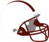 White And Dark Red Helmet Clip Art