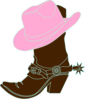 Cowgirl Hat And Boot Clip Art