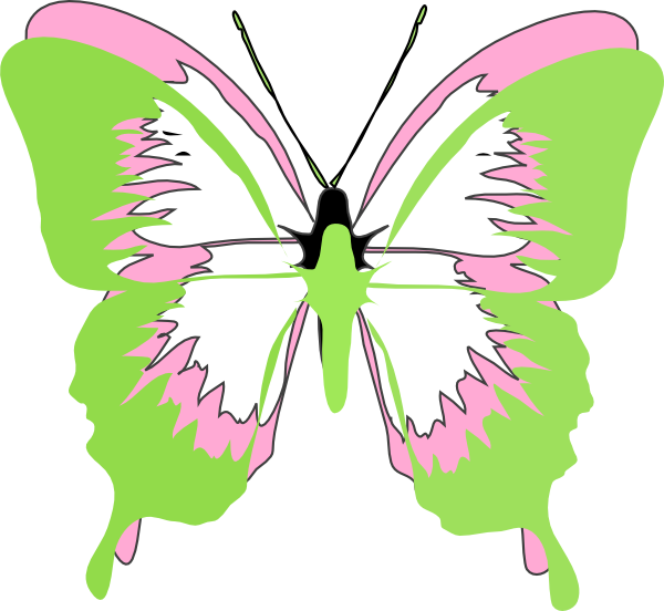 green butterfly clip art - photo #36