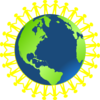 Children Holding Hands Around Globe Clip Art