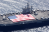 Uss Nimitz (cvn 68) And Carrier Air Wing Eleven (cvw-11) Personnel Participate In A Flag Unfurling Rehearsal Clip Art