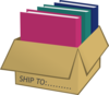 Folders In Shipping Box Clip Art