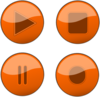 Orange Glossy Buttons Clip Art